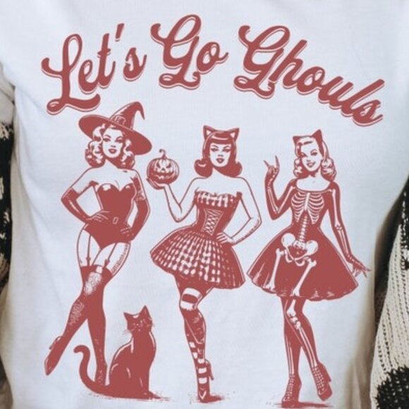 Lets Go Ghouls Vintage Halloween Tshirt - Picture 2 of 4